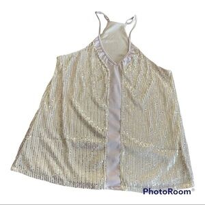 SEQUIN TANK TOP  SIZE L  GOLD      NEW WITHOUT TAGS